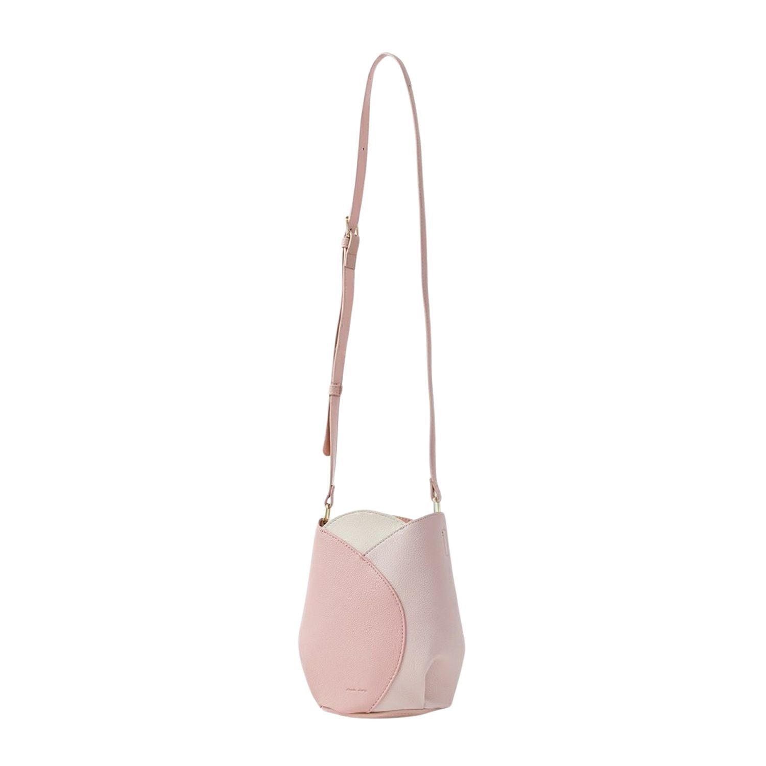 Legato Largo Tulip Faux Leather Series Mini Shoulder Bag (Pink/Beige)