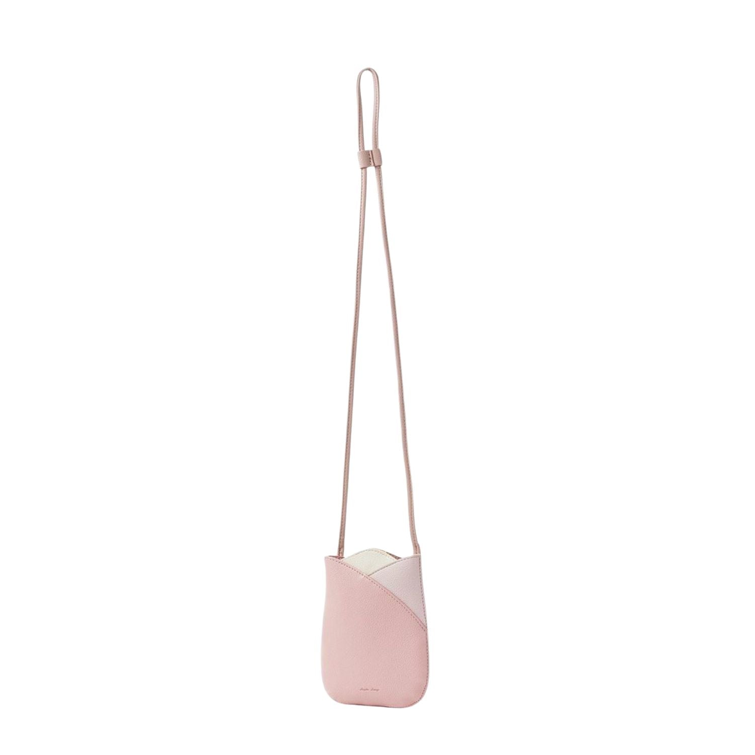 Legato Largo Tulip Faux Leather Series Smart Phone Shoulder Bag (Pink/Beige)