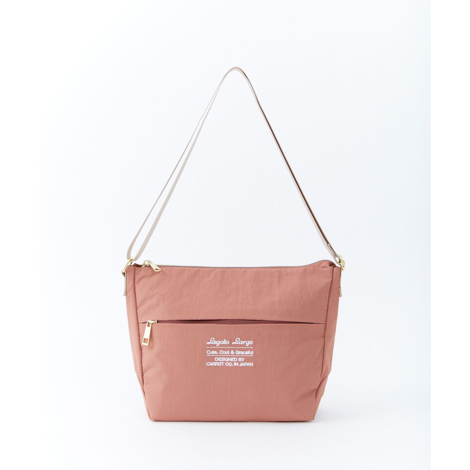 Legato Largo Washable Nylon Mini Shoulder Bag (Dark Pink)