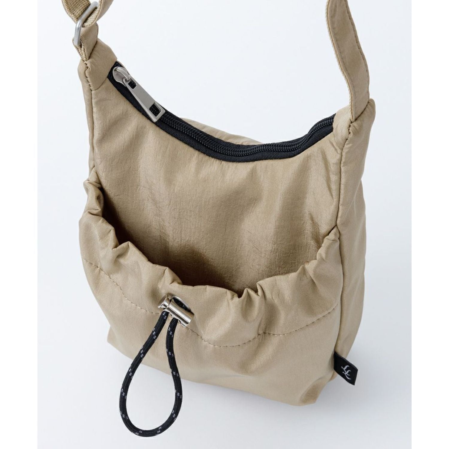 Legato Largo Water Repellent Drawstring Series Mini Shoulder Bag (Ivory)
