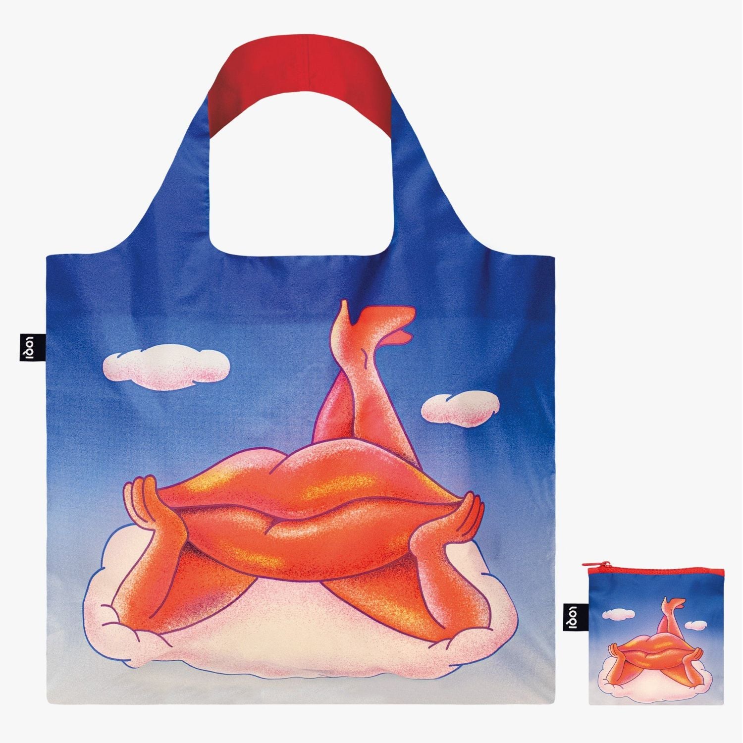 LOQI Artist Foldable Tote Bag - Yuval Haker - Lippy Lips Recycled