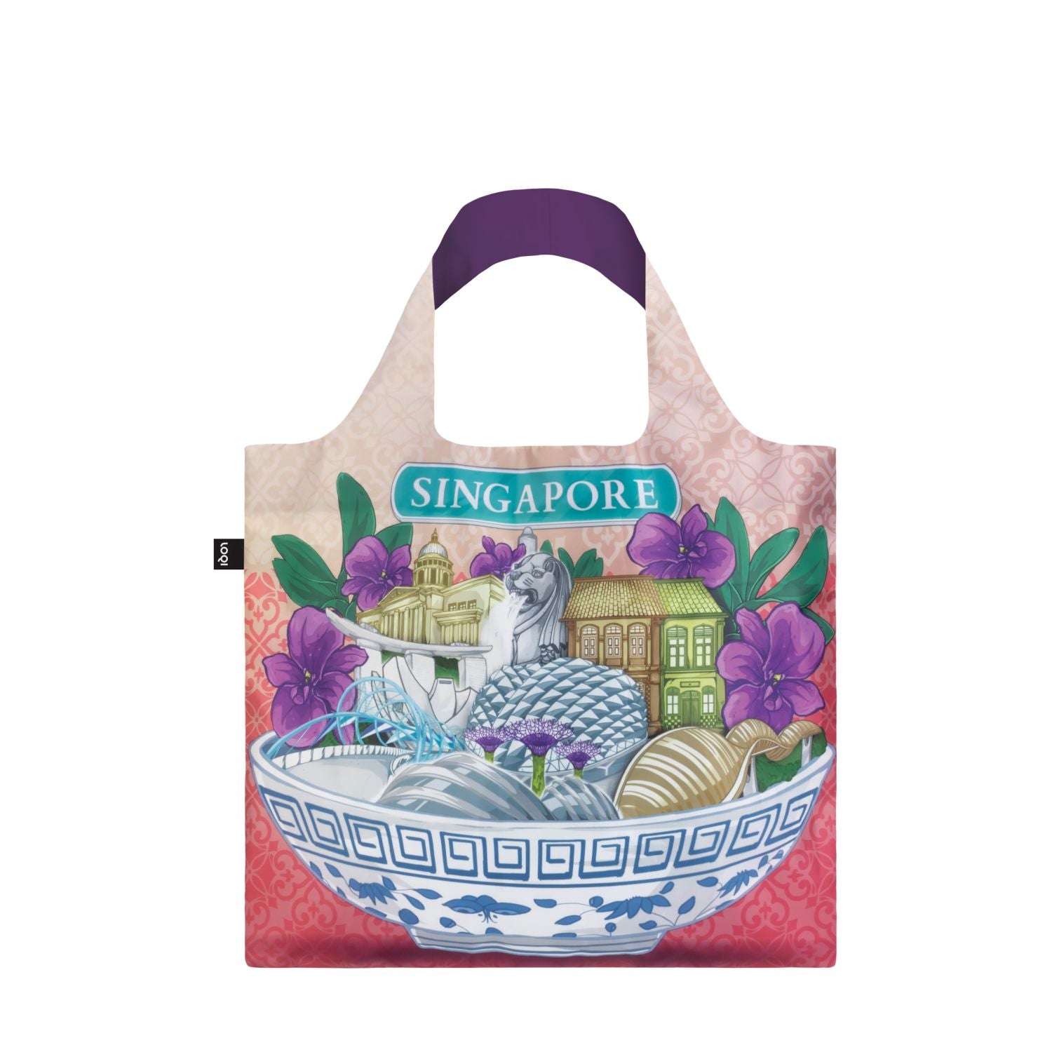 LOQI Urban Foldable Tote Bag - Sights of Singapore