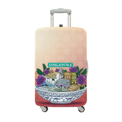 LOQI Urban Medium Luggage Cover - Sights of Singapore (23