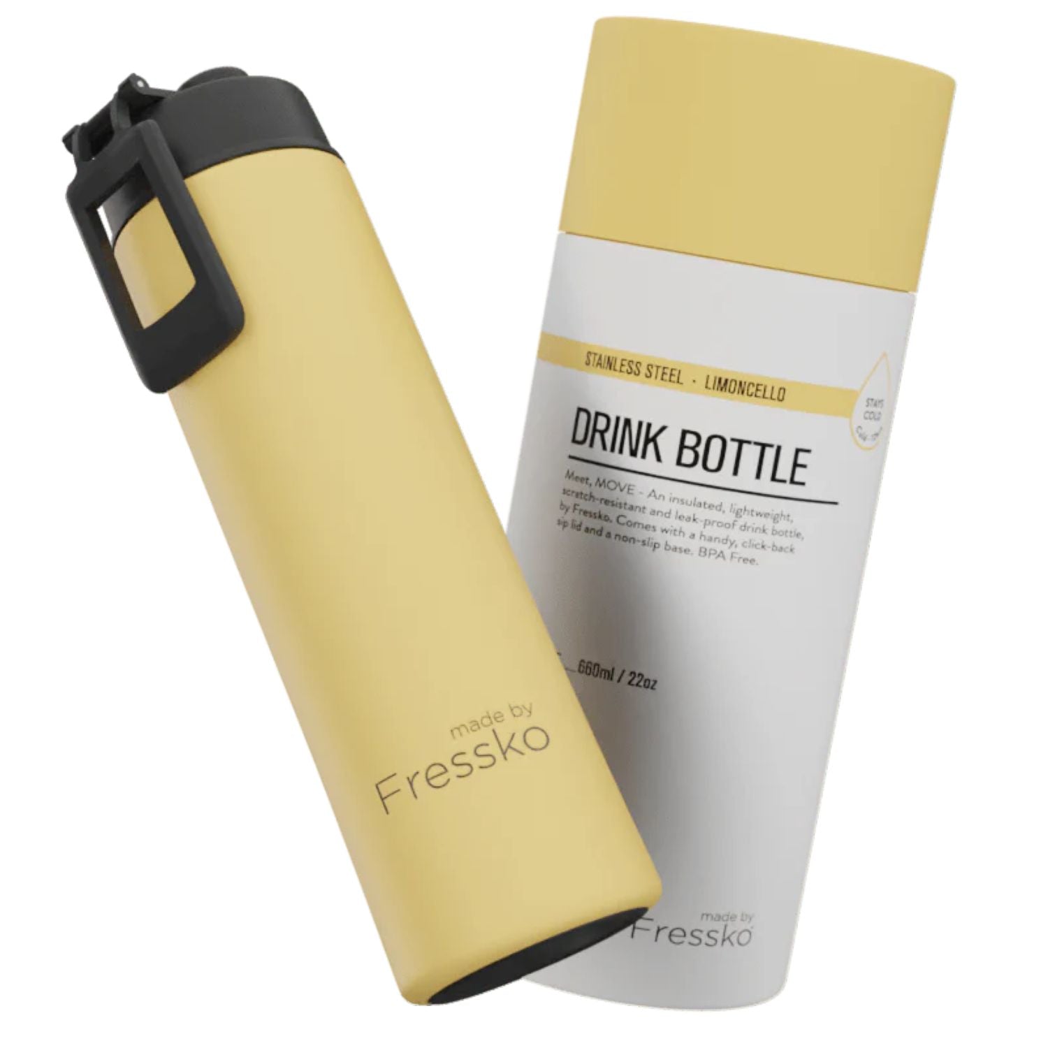Made By Fressko Move 22oz Insulated Stainless Steel Drink Bottle - Limoncello
