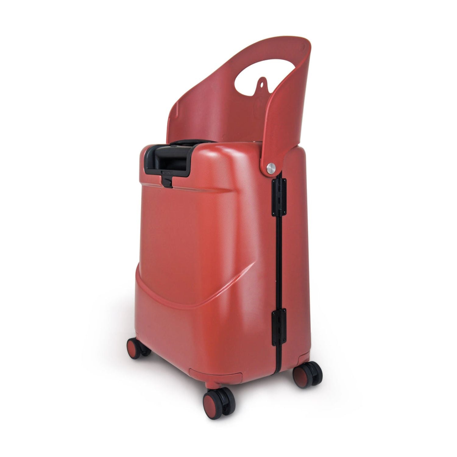 MiaMily Multicarry Carry On 18 Inch Luggage with Built-in Seat for Children (Maroon Red)