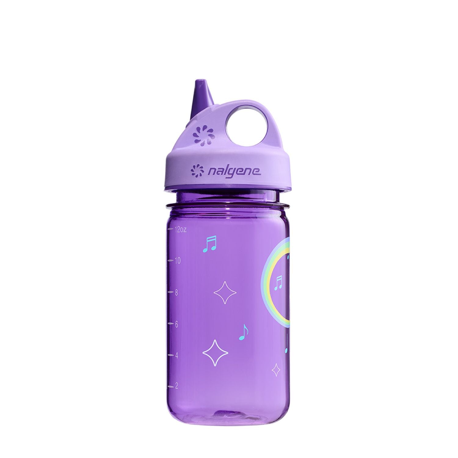 Nalgene 12oz Kids Grip-N-Gulp Sustain Graphic Water Bottle - Purple Musical Giraffe
