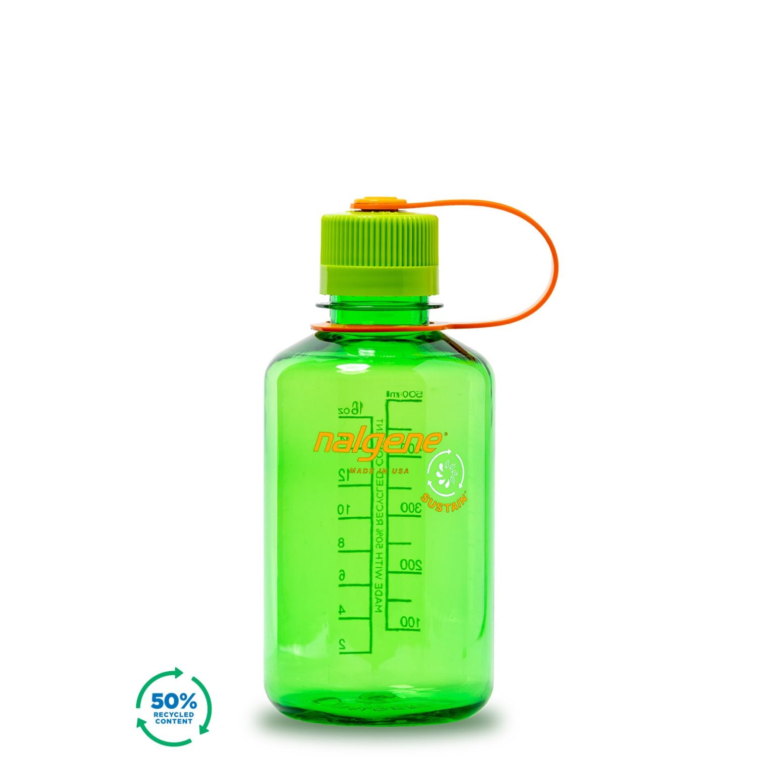 Nalgene 16oz Narrow Mouth Sustain Water Bottle - Melon Ball