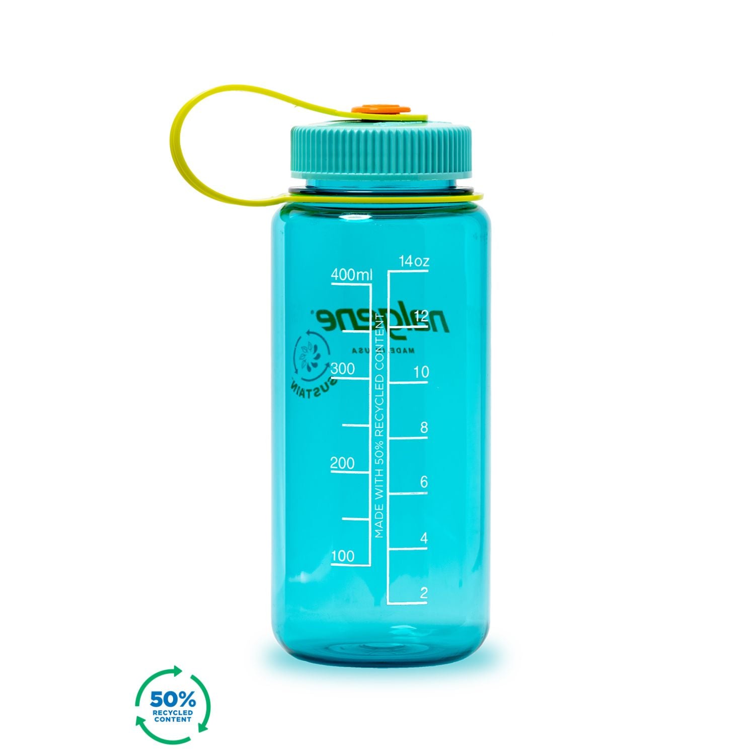 Nalgene 16oz Wide Mouth Sustain Water Bottle - Cerulean