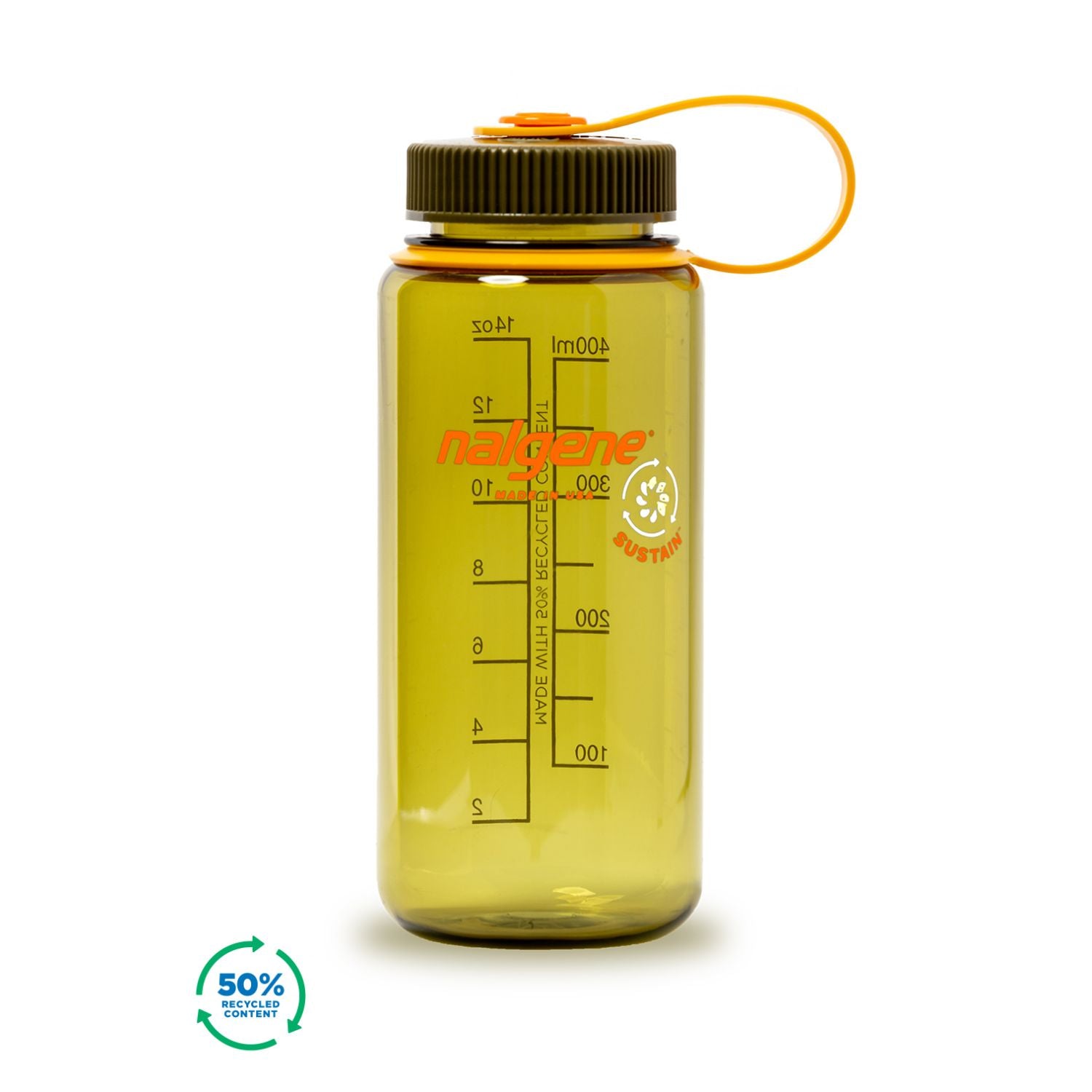 Nalgene 16oz Wide Mouth Sustain Water Bottle - Olive