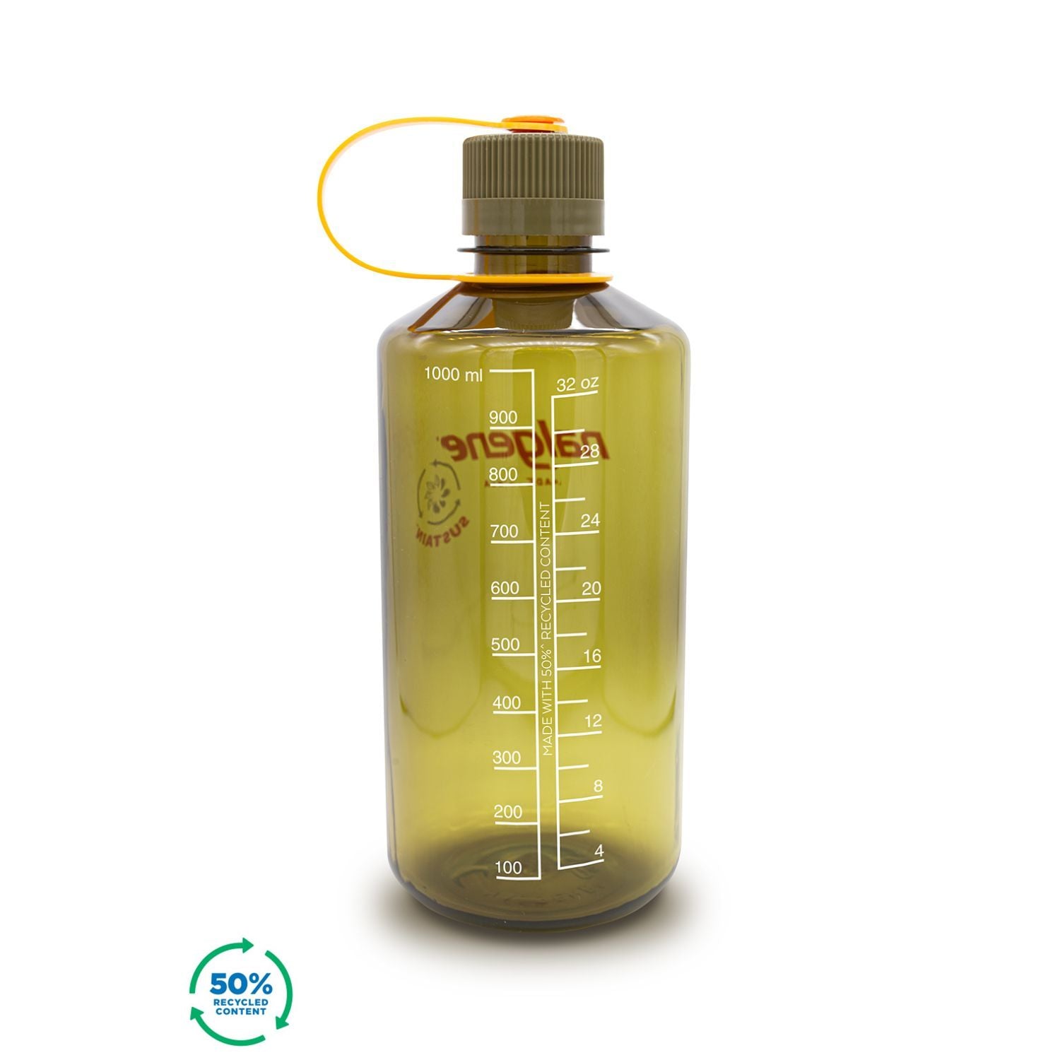Nalgene 32oz Narrow Mouth Sustain Water Bottle - Olive