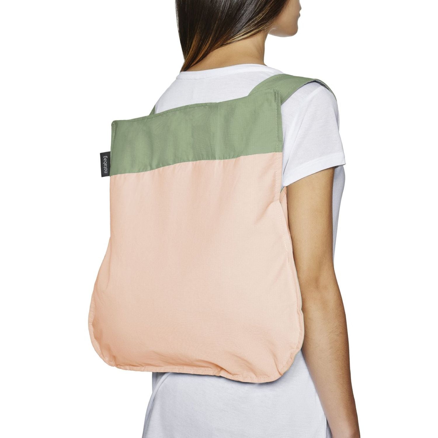 Notabag Original Convertible Tote Backpack - Olive/Rose