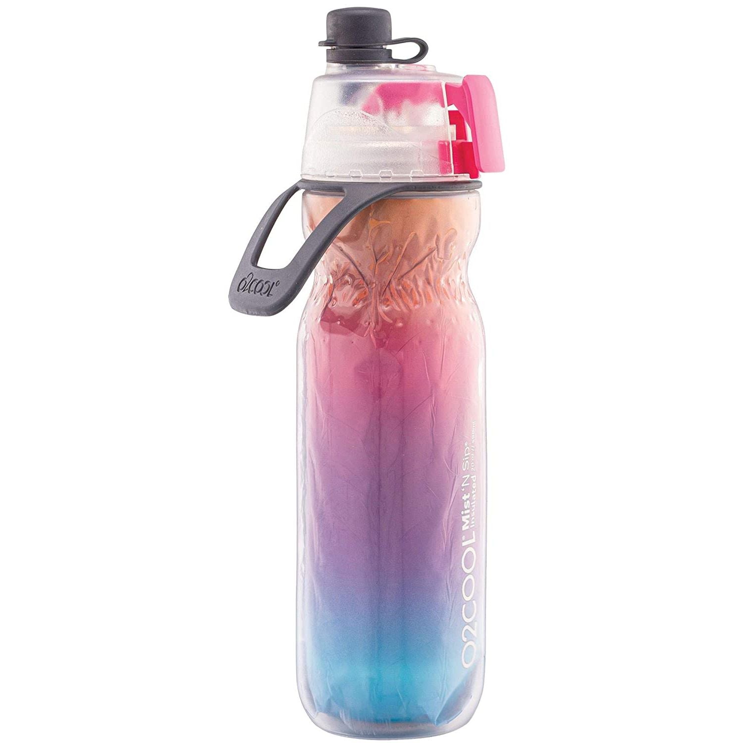 O2COOL Arctic Squeeze Mist 'N Sip Insulated Water Bottle 20oz (Ombre R ...