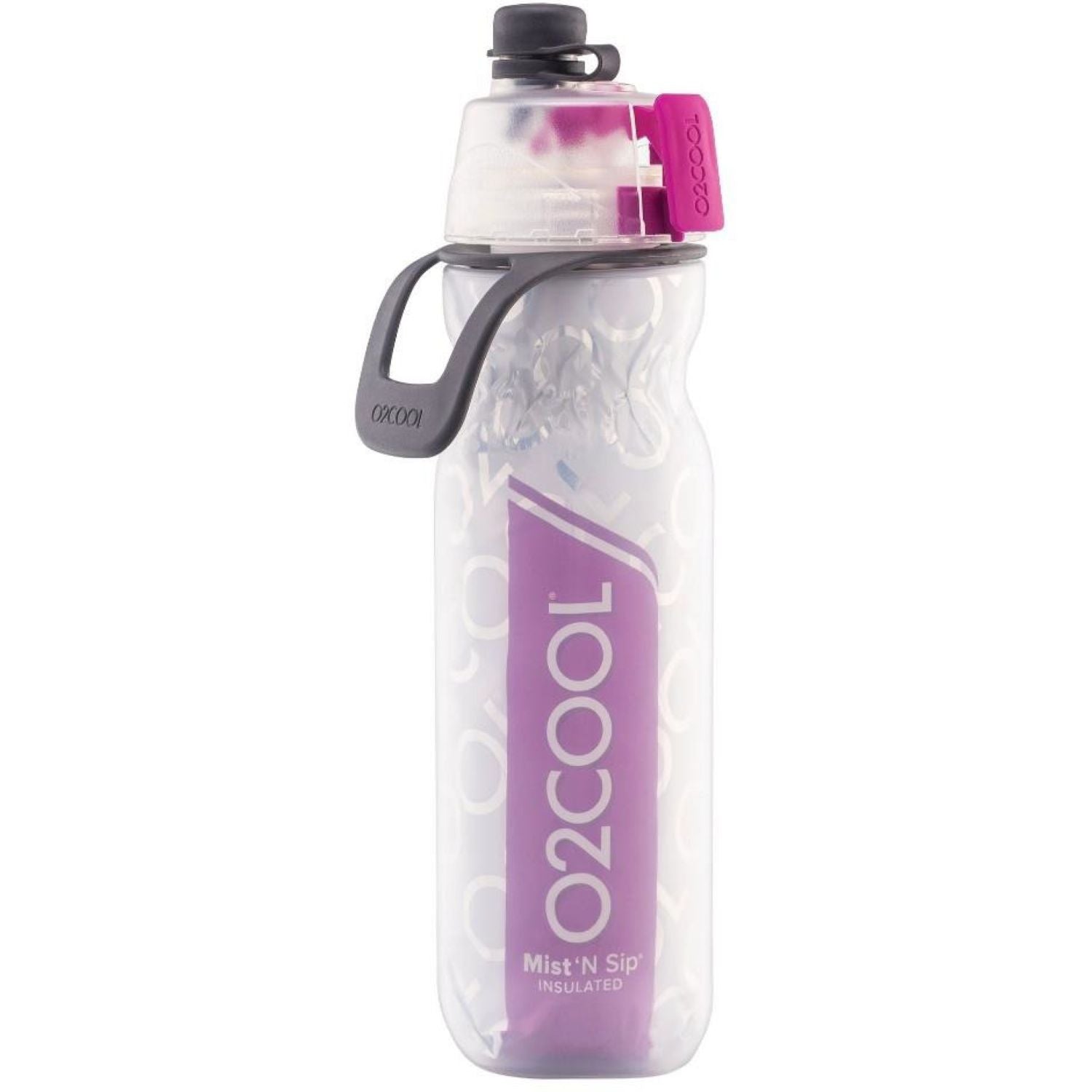 O2COOL Arctic Squeeze Mist 'N Sip Insulated Water Bottle 20oz (Purple)