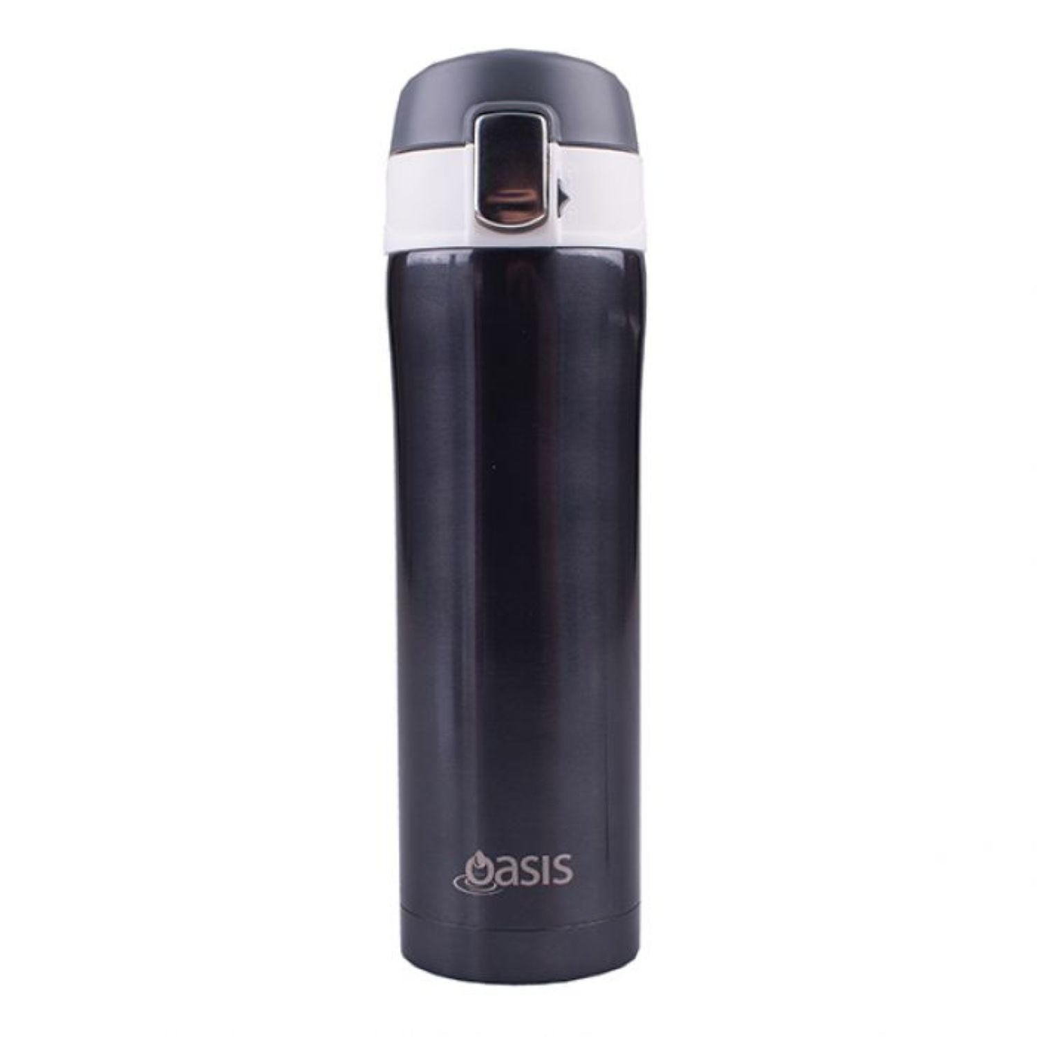 Oasis Stainless Steel Flip-Top Vacuum Flask Insulated Water Bottle 450ML - Gunmetal