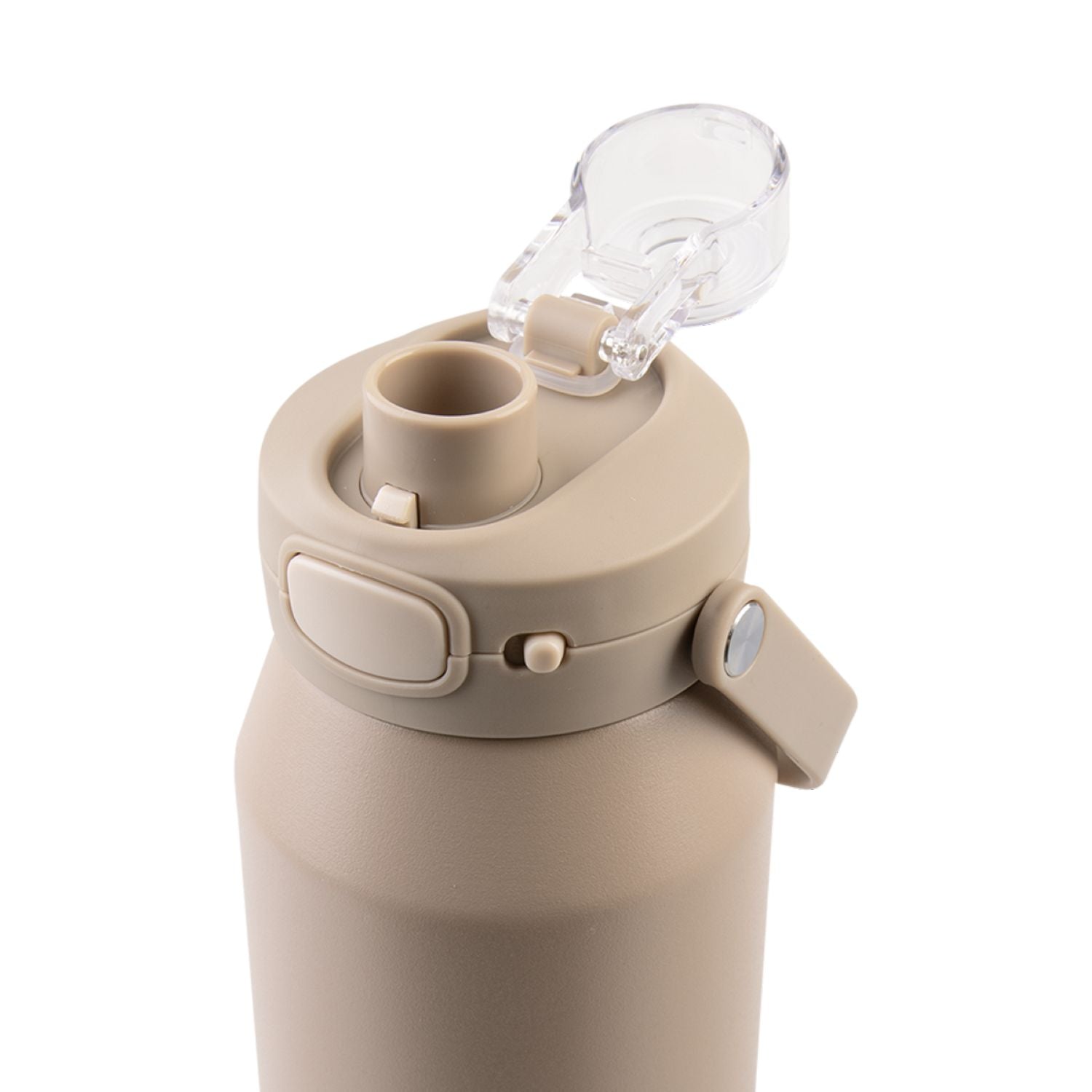 Oasis Ceramic Stainless Steel Triple Wall Capri Quick Release Drink Bottle 1L - Latte