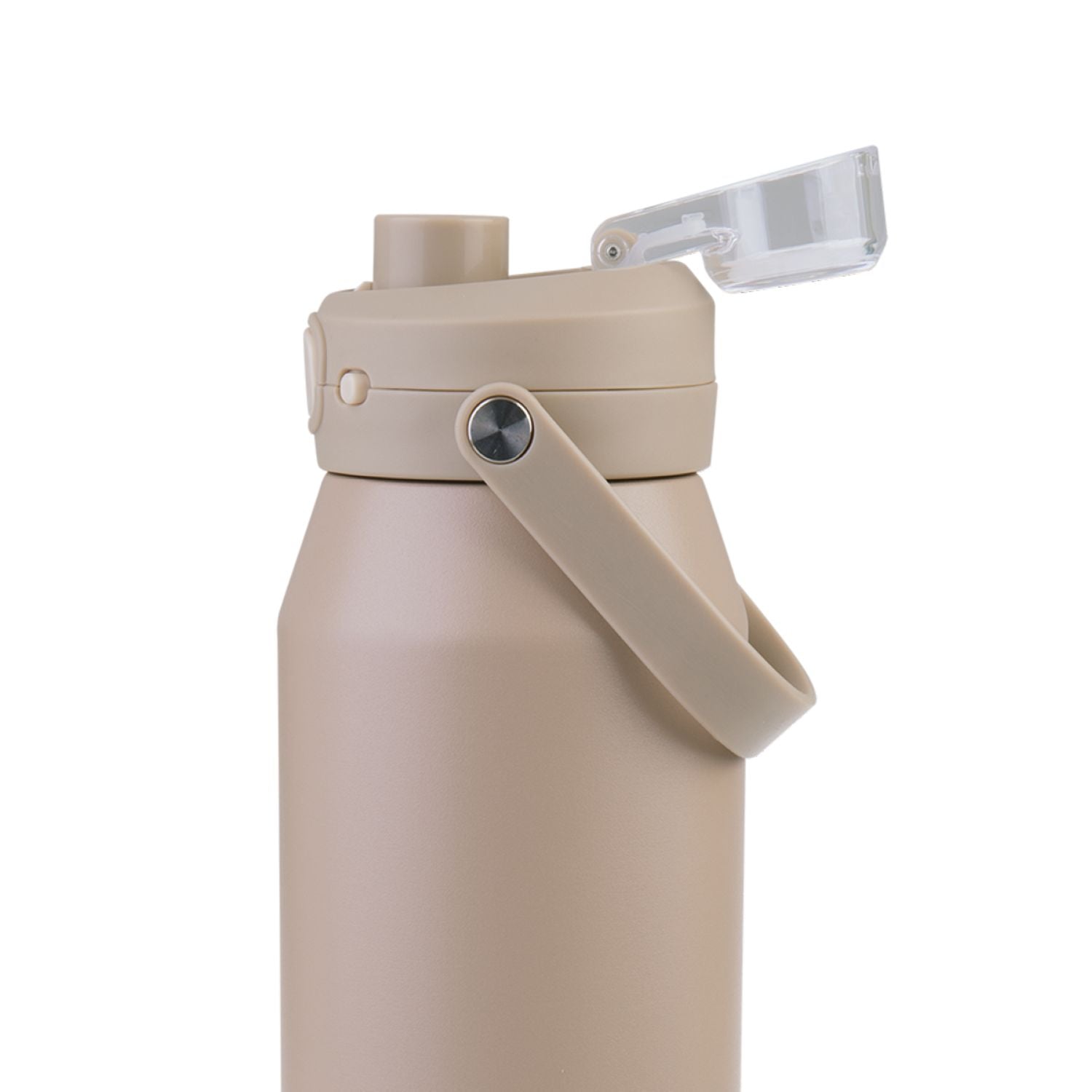Oasis Ceramic Stainless Steel Triple Wall Capri Quick Release Drink Bottle 1L - Latte