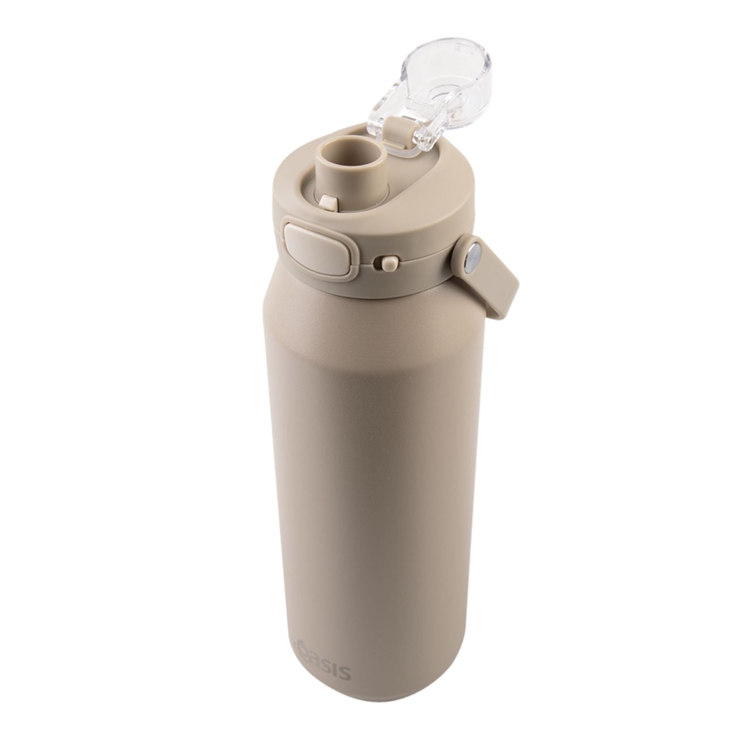 Oasis Ceramic Stainless Steel Triple Wall Capri Quick Release Drink Bottle 1L - Latte