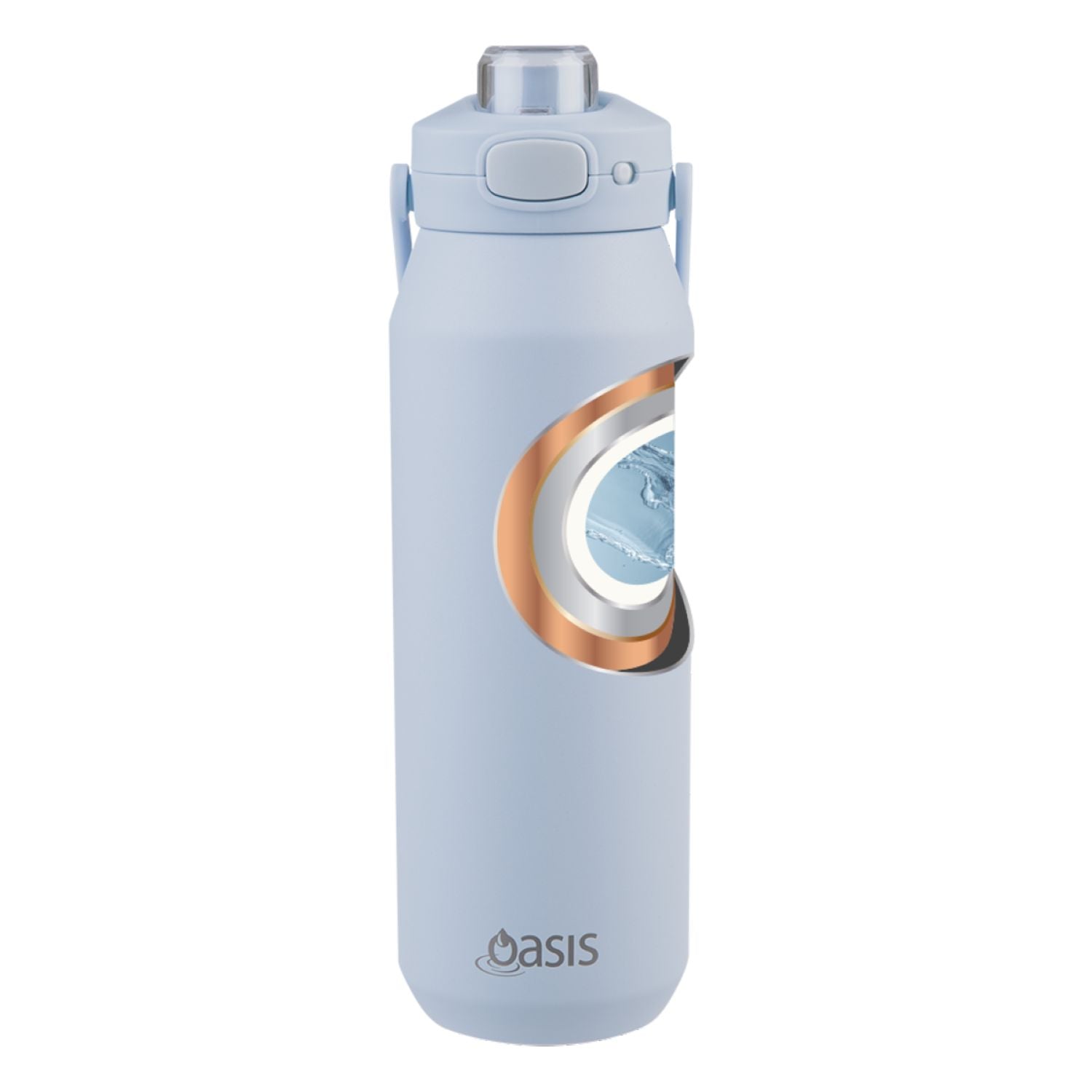 Oasis Ceramic Stainless Steel Triple Wall Capri Quick Release Drink Bottle 1L - Periwinkle