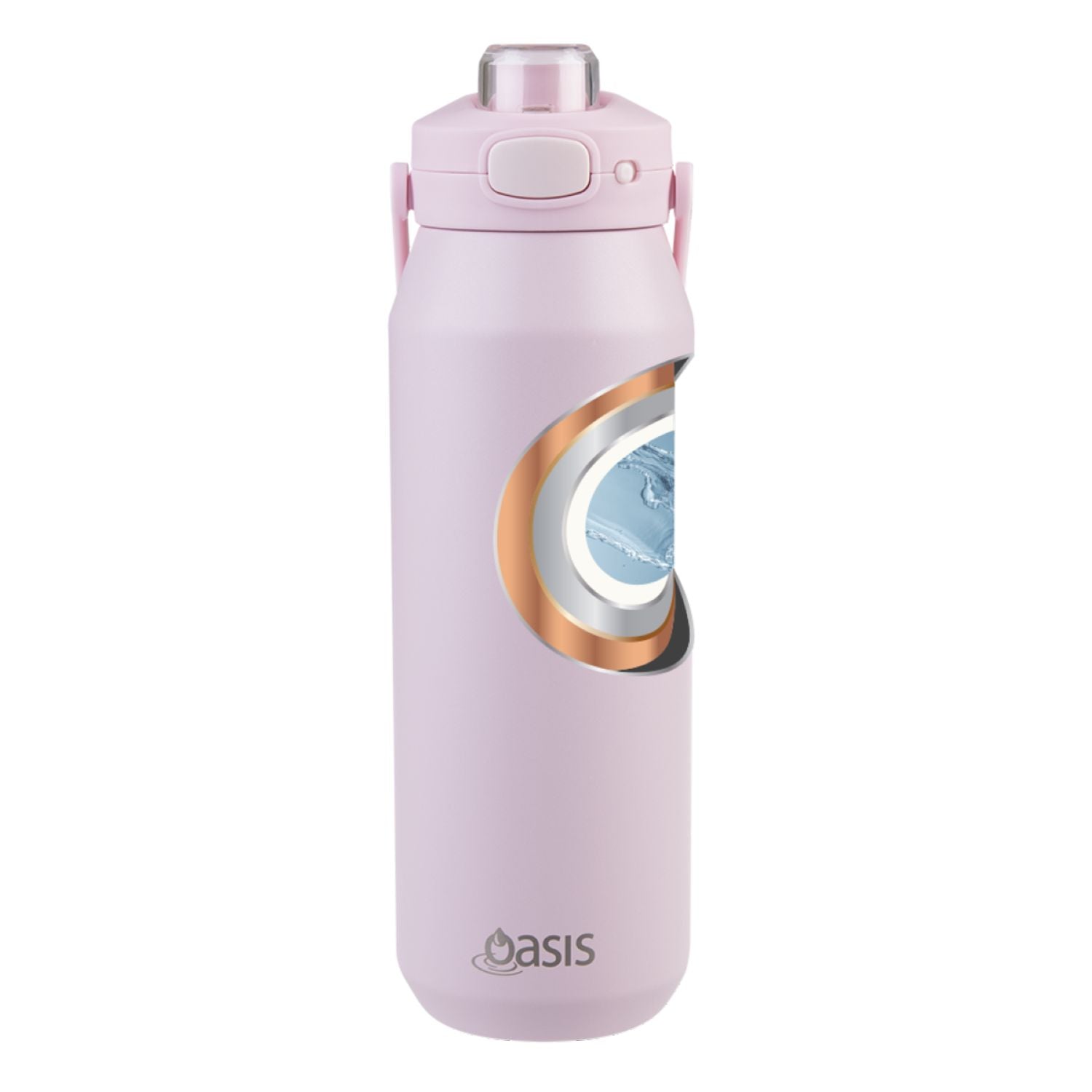 Oasis Ceramic Stainless Steel Triple Wall Capri Quick Release Drink Bottle 1L - Pink Lemonade