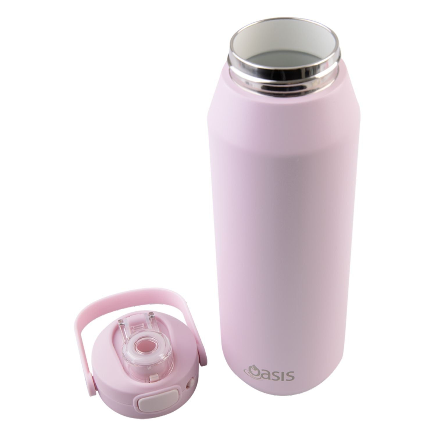 Oasis Ceramic Stainless Steel Triple Wall Capri Quick Release Drink Bottle 1L - Pink Lemonade