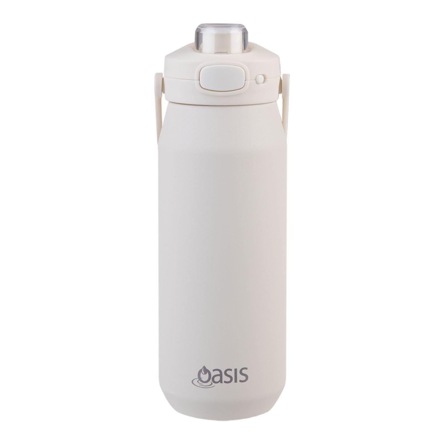 Oasis Ceramic Stainless Steel Triple Wall Capri Quick Release Drink Bottle 750ML - Alabaster