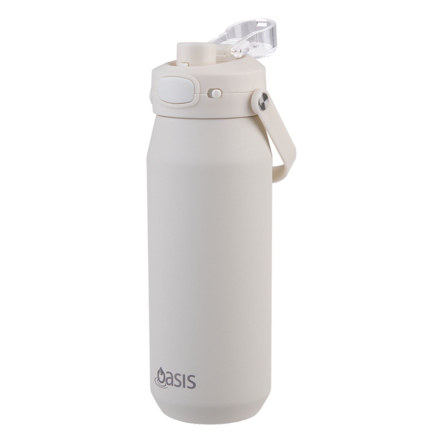 Oasis Ceramic Stainless Steel Triple Wall Capri Quick Release Drink Bottle 750ML - Alabaster