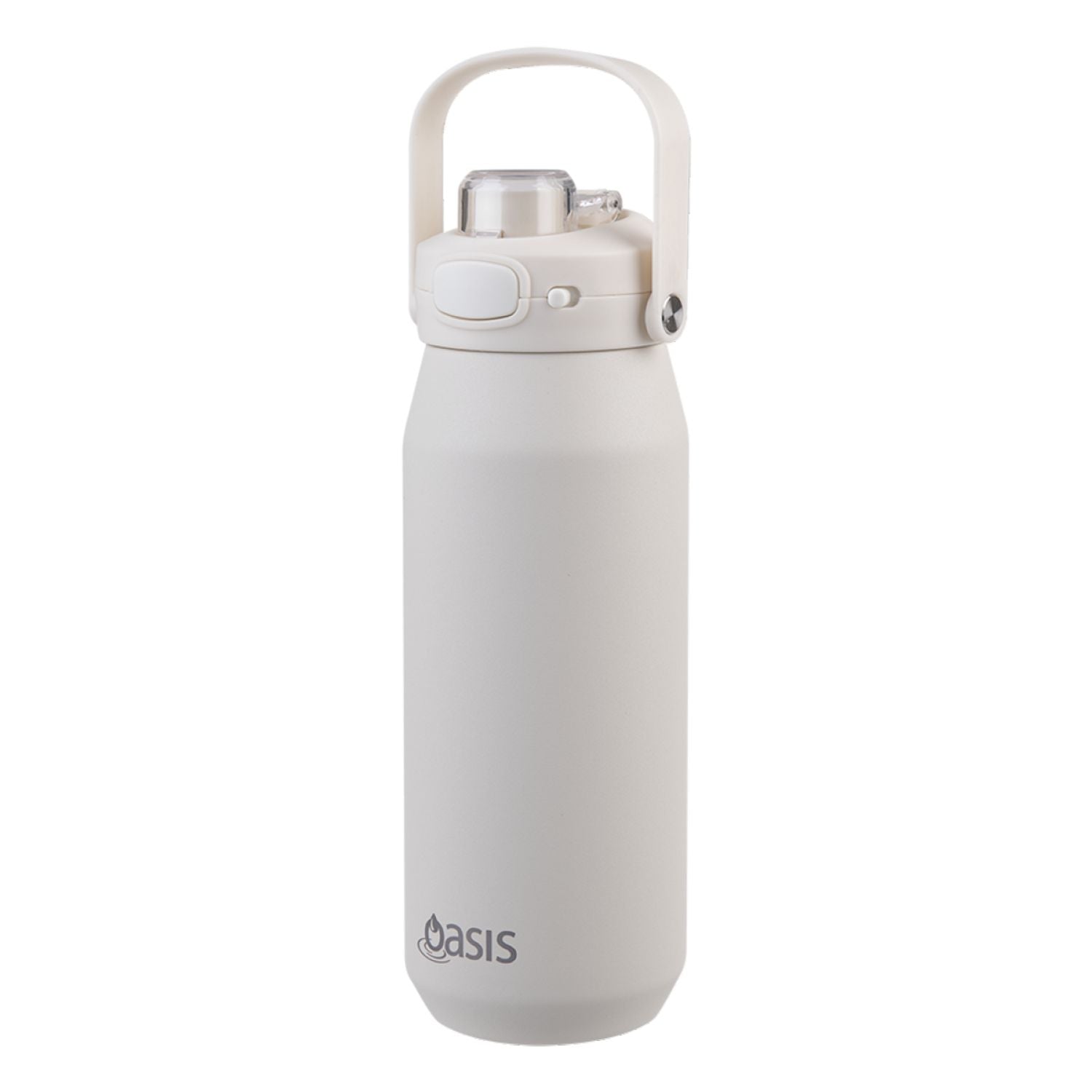 Oasis Ceramic Stainless Steel Triple Wall Capri Quick Release Drink Bottle 750ML - Alabaster