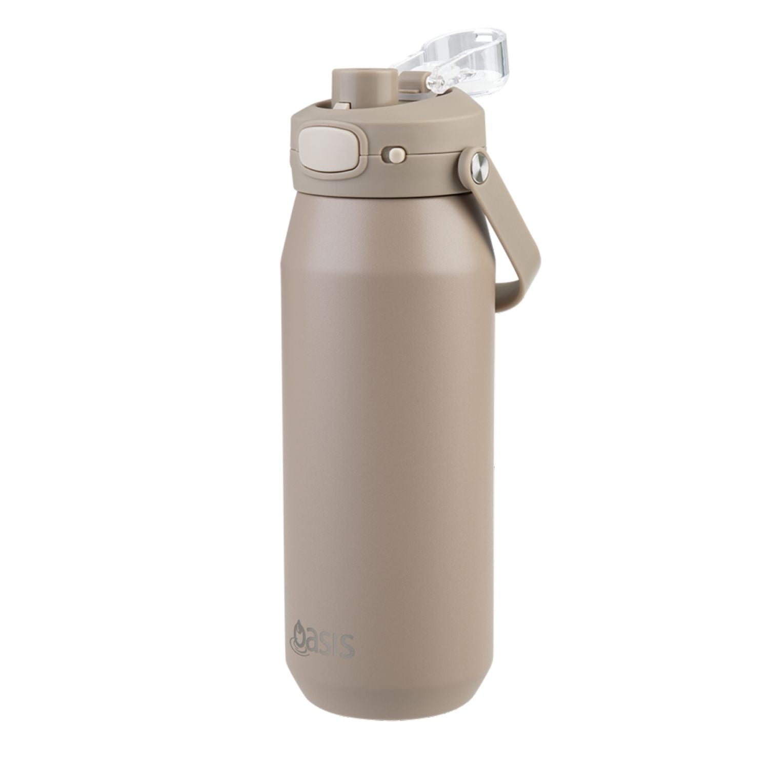 Oasis Ceramic Stainless Steel Triple Wall Capri Quick Release Drink Bottle 750ML - Latte