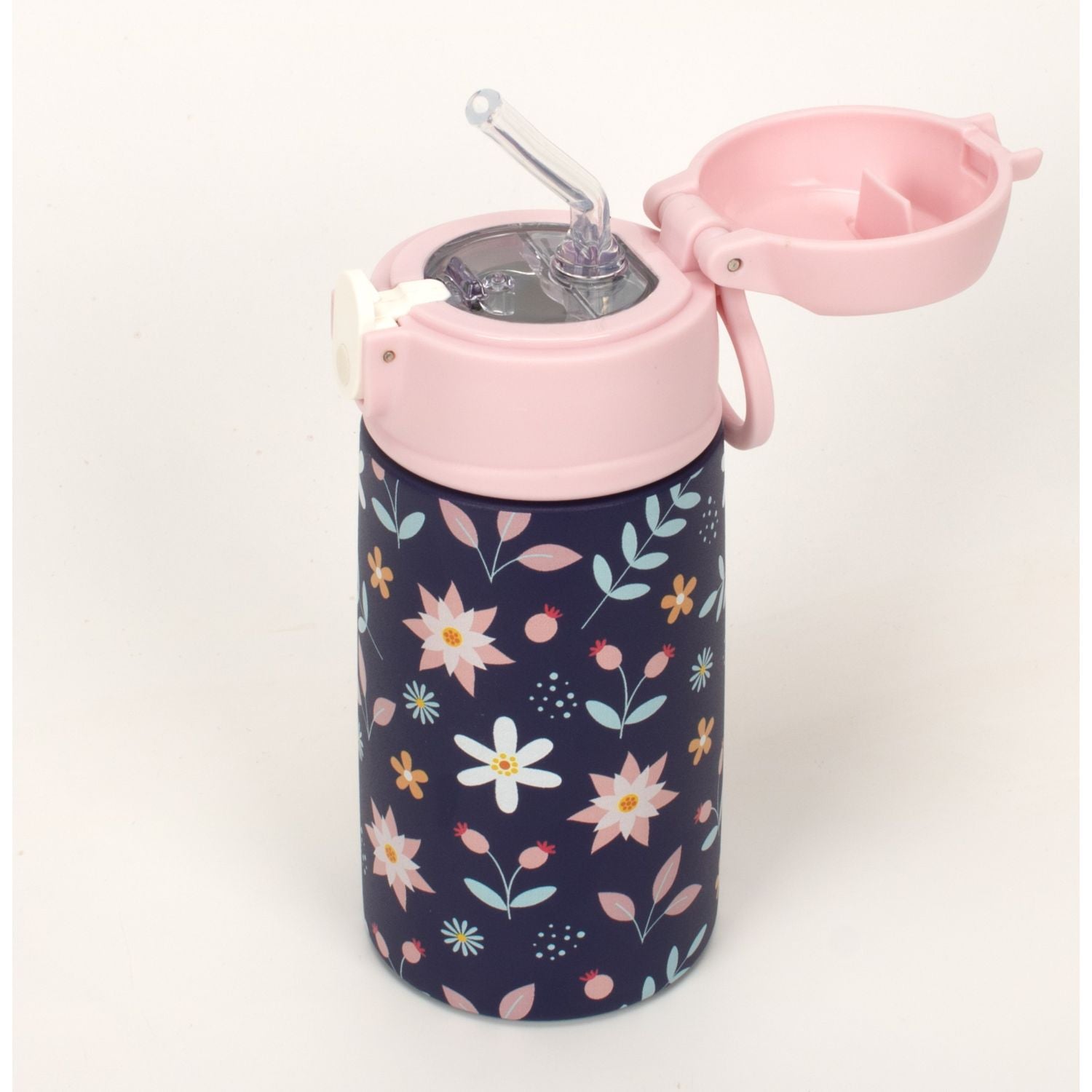 Oasis Kids Water Bottle with Sipper Silicone Straw 400ML - Floral Blossom