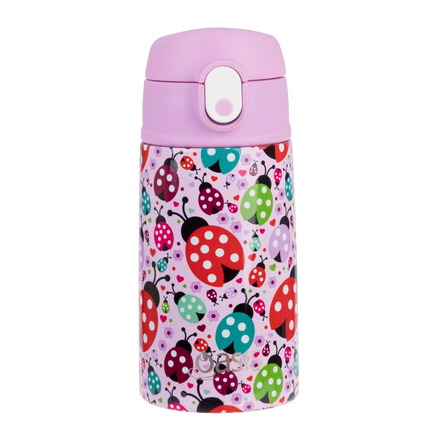 Oasis Kids' Drink Bottle with Sipper Silicone Straw 400ML - Lovely Ladybugs