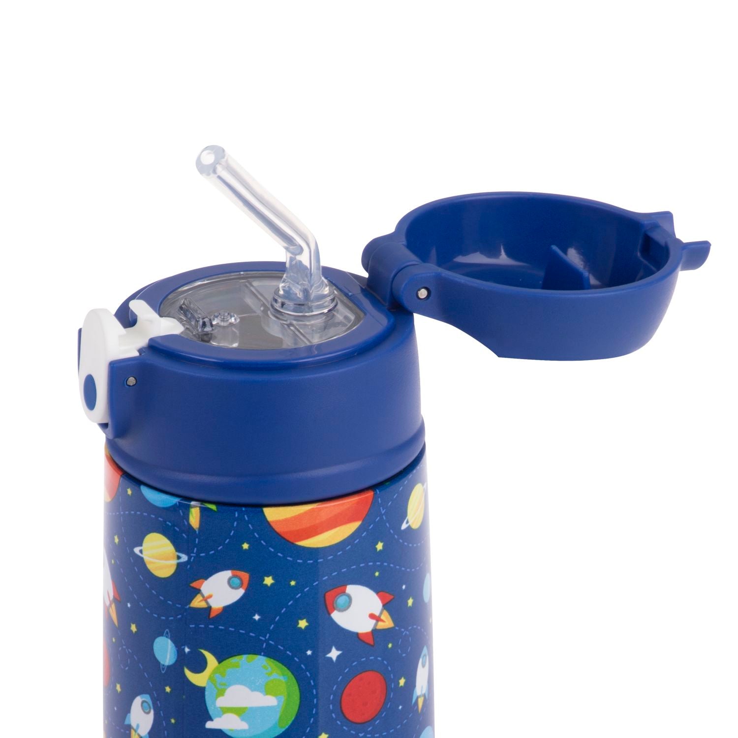 Oasis Kids' Drink Bottle with Sipper Silicone Straw 400ML - Outer Space