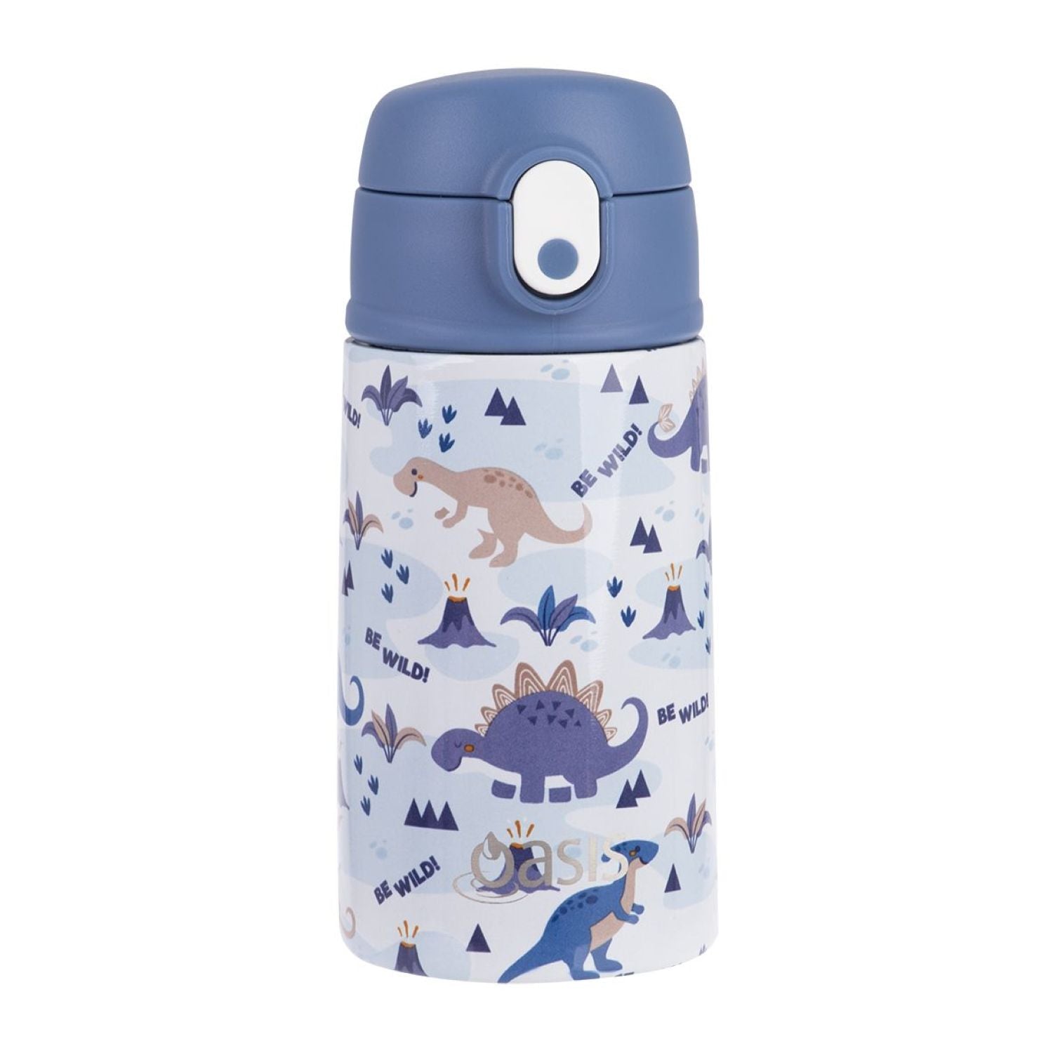 Oasis Kids' Drink Bottle with Sipper Silicone Straw 400ML - Dinosaur Land