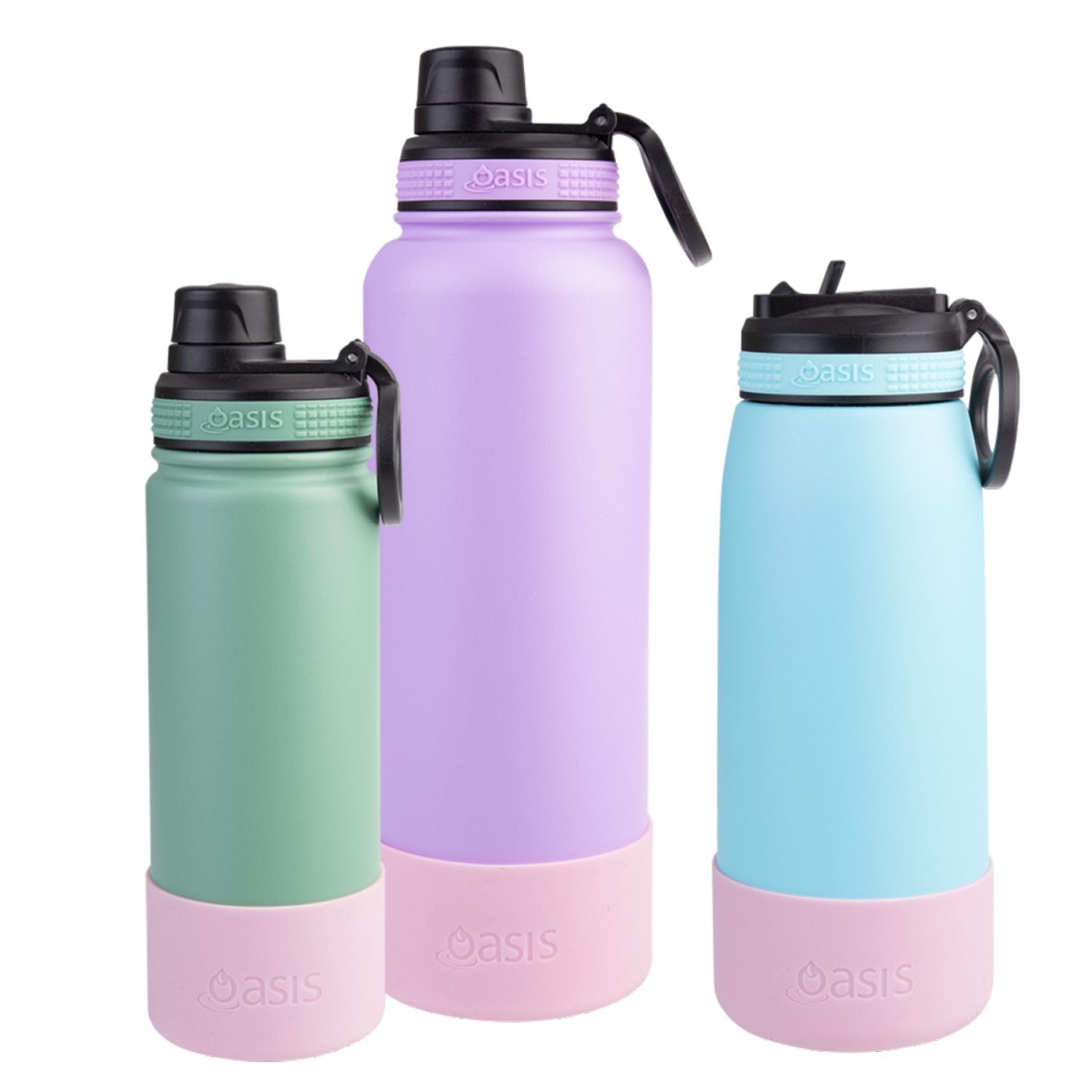 Oasis Silicone Bumper For Sports Bottle 1.1L - Carnation