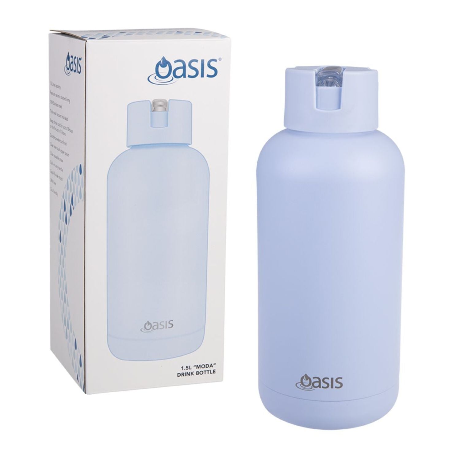 Oasis Stainless Steel Insulated Ceramic Moda Bottle 1.5L - Periwinkle