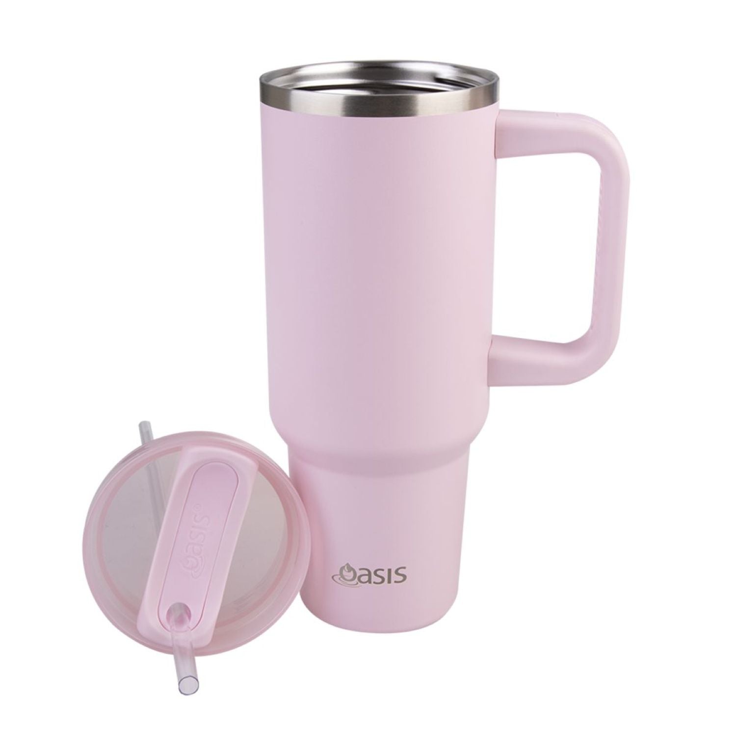 Oasis Stainless Steel Insulated Commuter Travel Tumbler 1.2L - Pink Lemonade