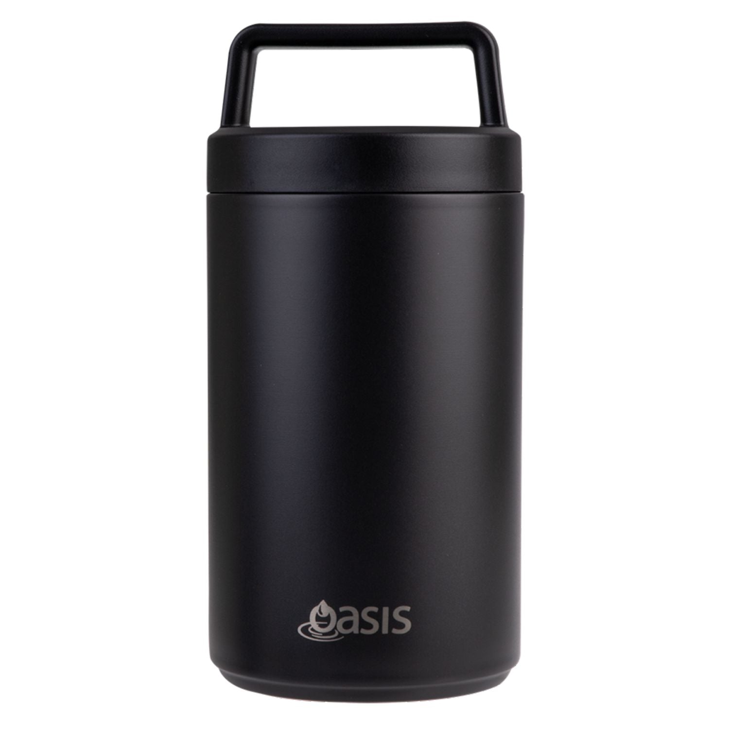 Oasis Stainless Steel Insulated Dual Compartment Food Flask with Handle 700ML - Black