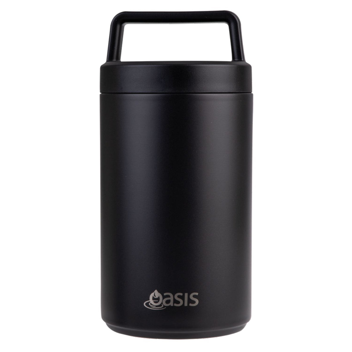 Oasis Stainless Steel Insulated Dual Compartment Food Flask with Handle 700ML - Black