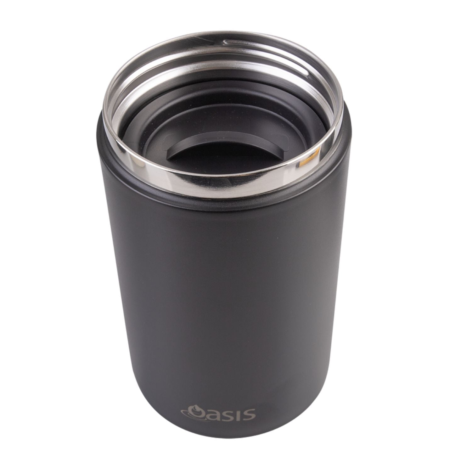 Oasis Stainless Steel Insulated Dual Compartment Food Flask with Handle 700ML - Black