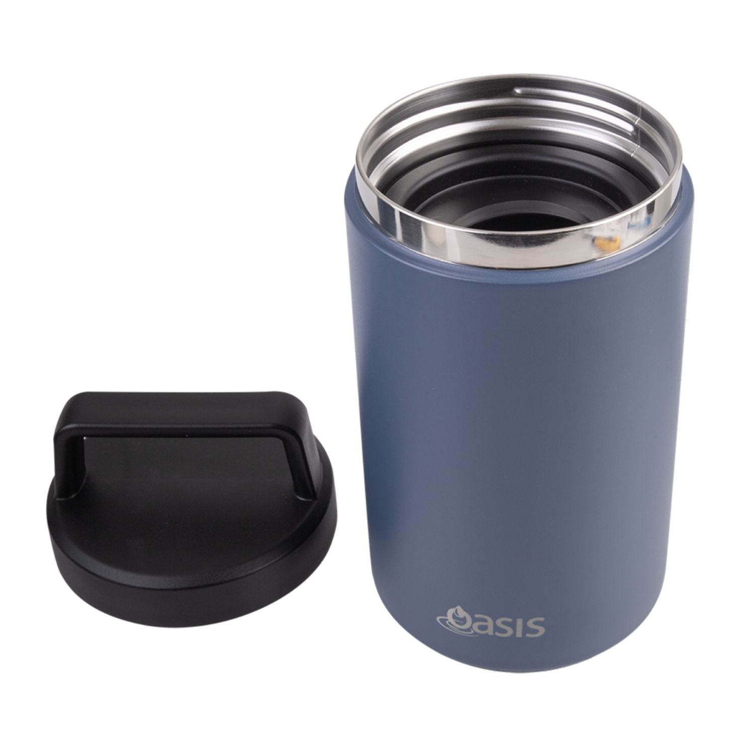 Oasis Stainless Steel Insulated Dual Compartment Food Flask with Handle 700ML - Indigo