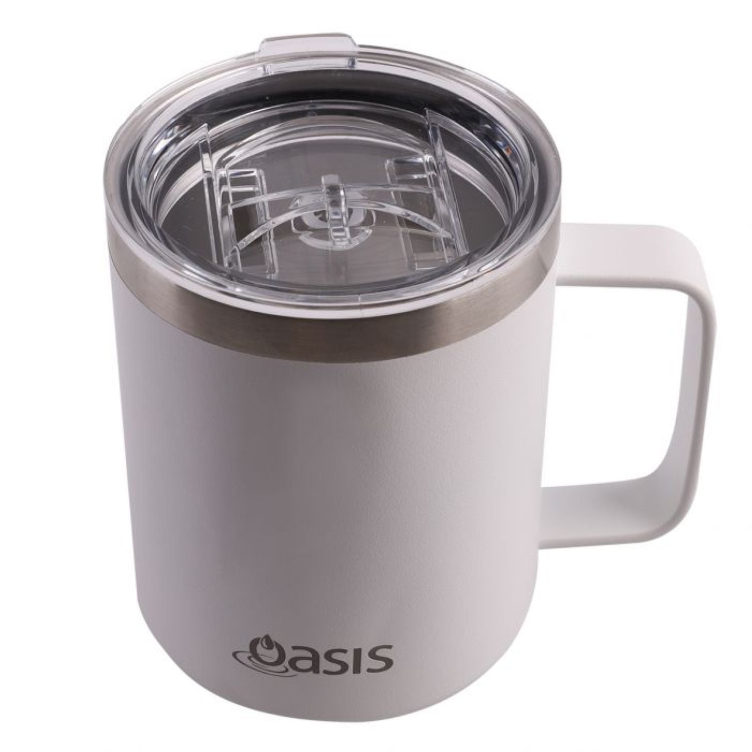 Oasis Stainless Steel Insulated Mug with Lid 400ML - White
