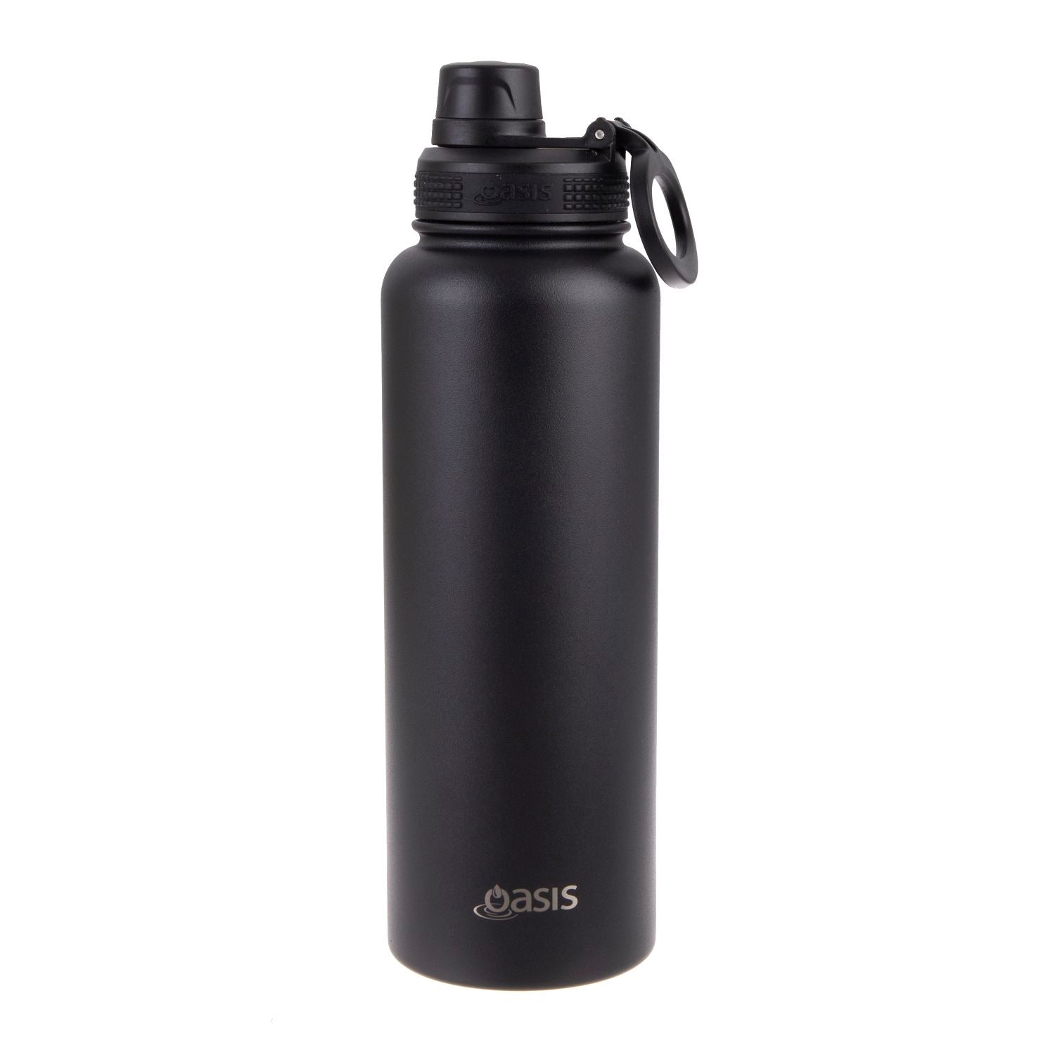 Oasis Stainless Steel Insulated Sports Water Bottle with Screw Cap 1.1L - Black