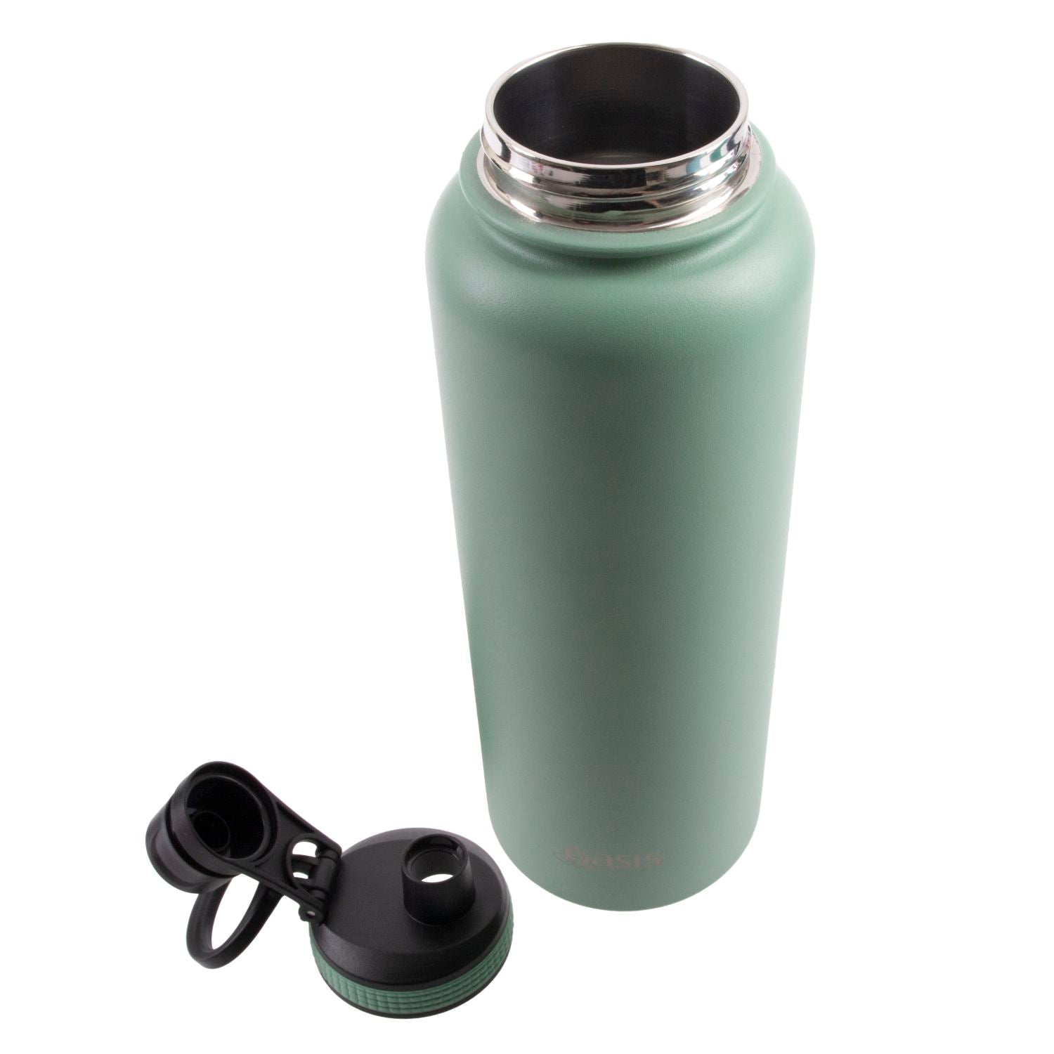 Oasis Stainless Steel Insulated Sports Water Bottle with Screw Cap 1.1L - Sage Green
