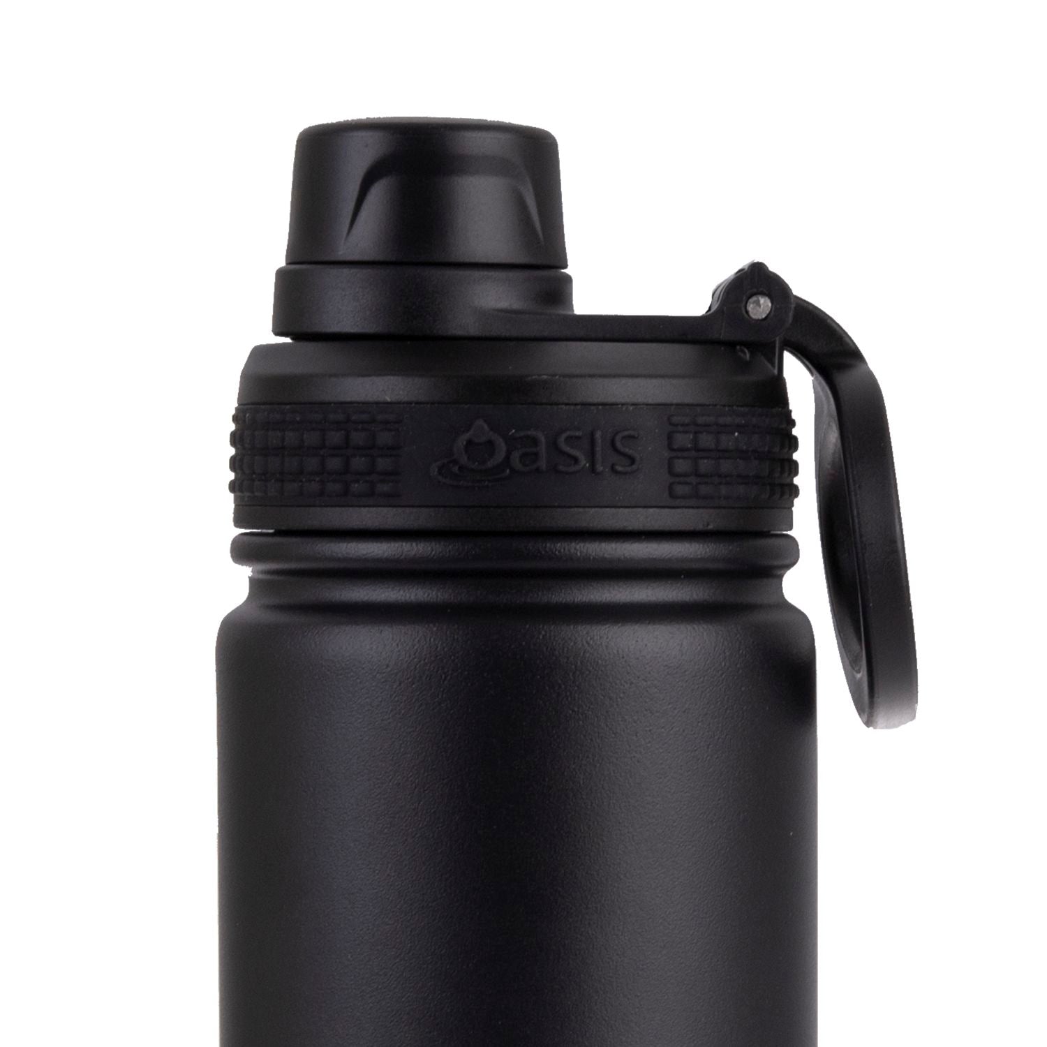 Oasis Stainless Steel Insulated Sports Water Bottle with Screw Cap 550ML - Black