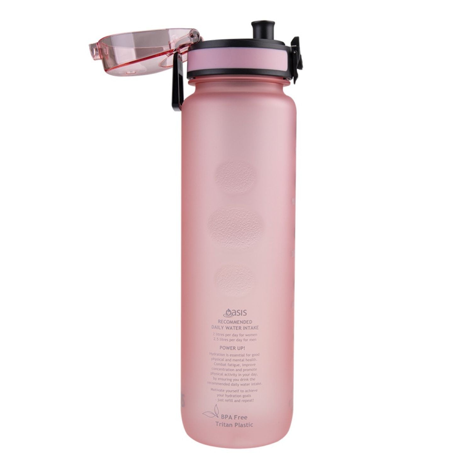 Oasis Tritan Motivation Bottle 1L - Glow Pink