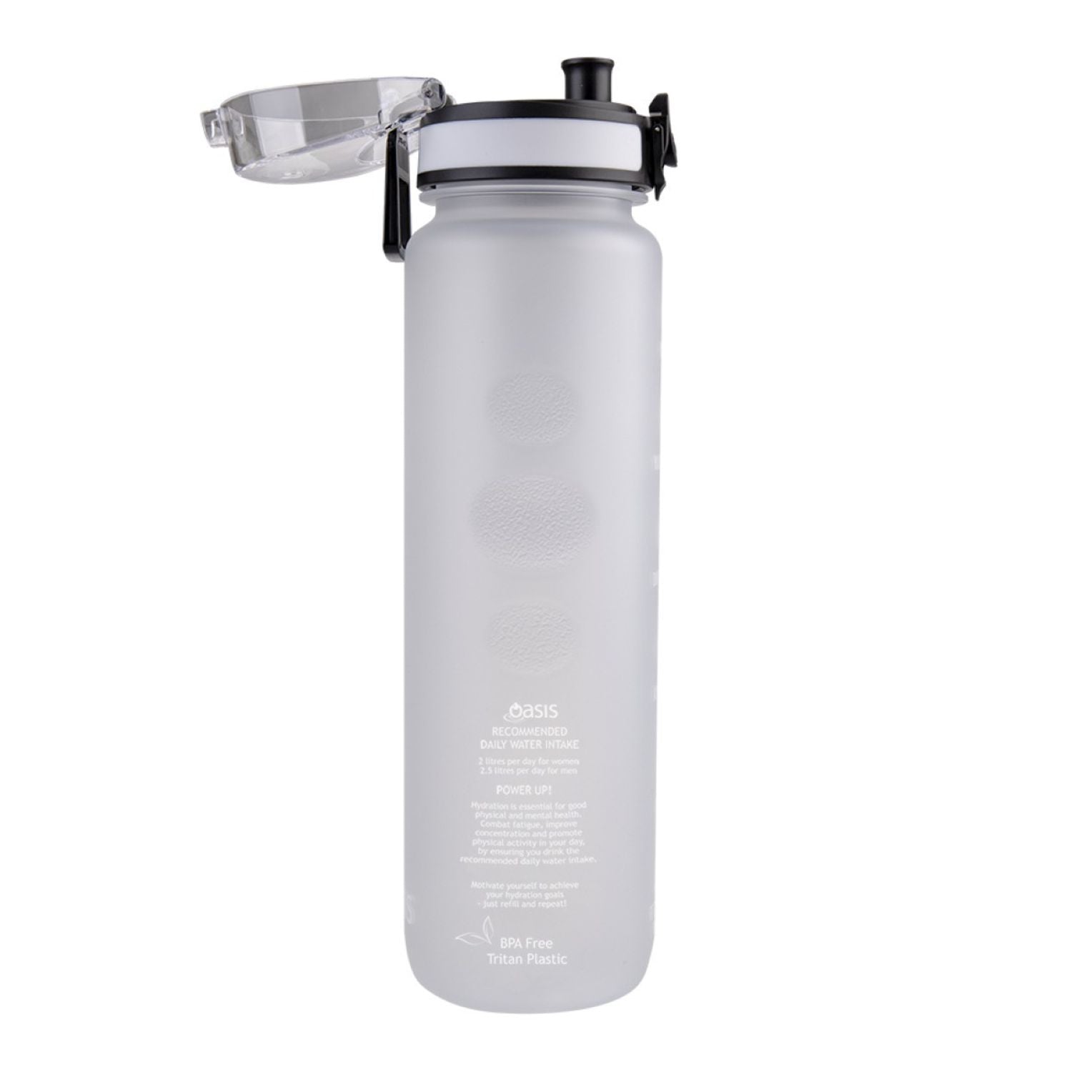 Oasis Tritan Motivation Bottle 1L - White