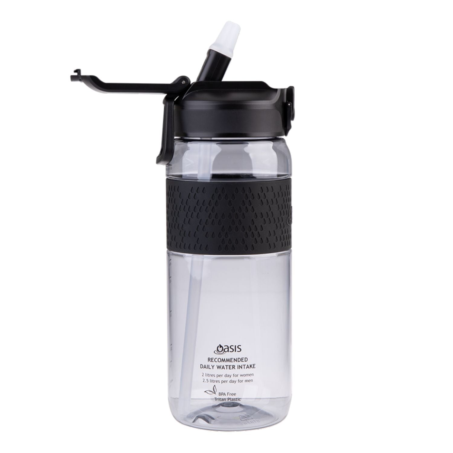 Oasis Tritan Sports Bottle With Sipper Straw 800ML - Carbon Black