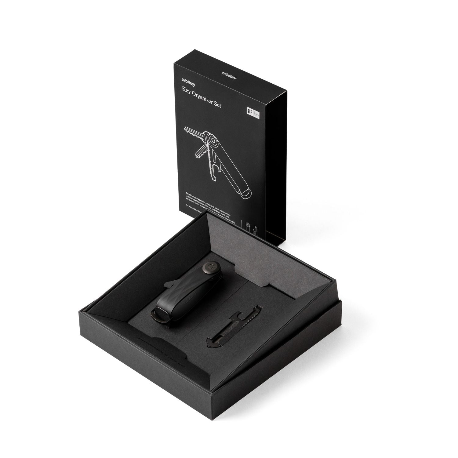 Orbitkey Active Key Organiser (Black) + Multi-Tool (Black) V2