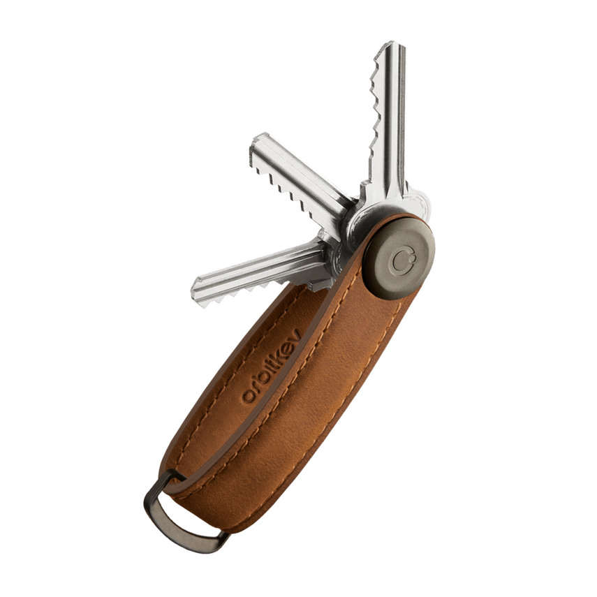 Orbitkey Crazy Horse Leather Key Organiser (Chestnut Brown/Brown)