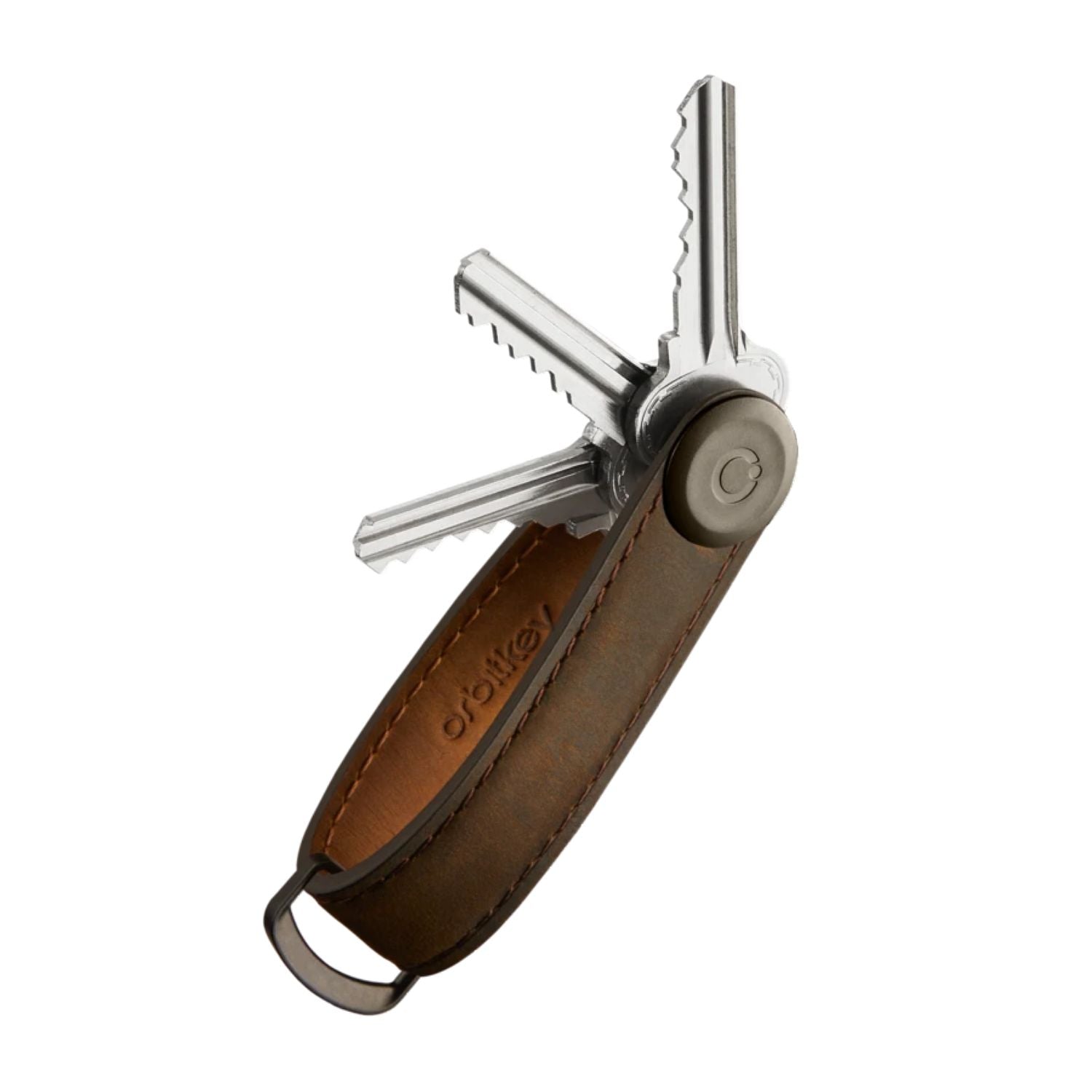 Orbitkey Crazy Horse Leather Key Organiser (Oak Brown/Brown)