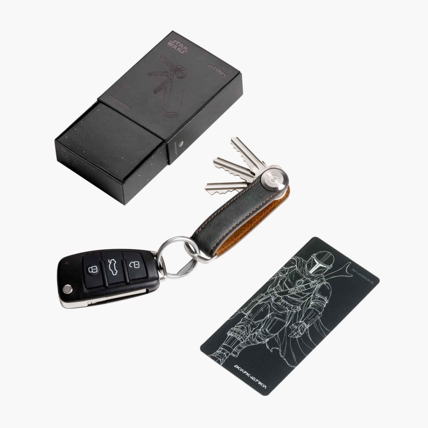 Orbitkey Star Wars Crazy Horse Leather Key Organiser (Mandalorian)